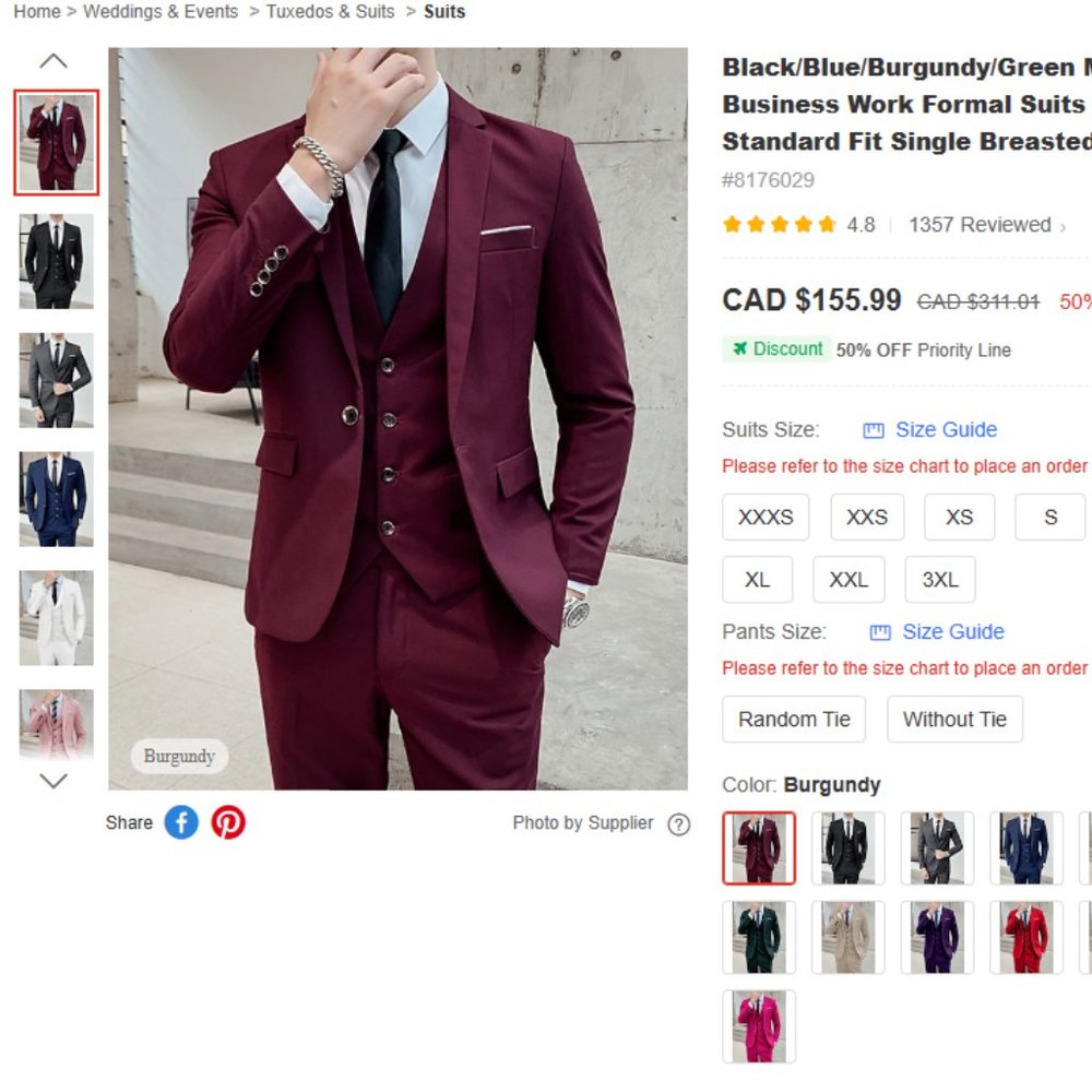 Men 3 piece Suit